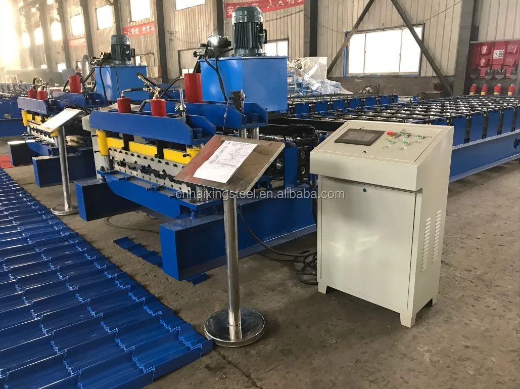 Metal roofing glazed tile roll forming machine