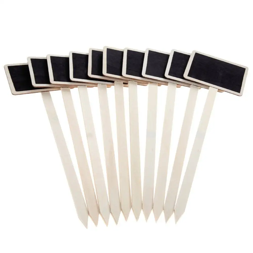 Wood Chalkboard Plant Tag, Wooden Stakes Plant Labels Blackboard Garden Tags,10 Pcs