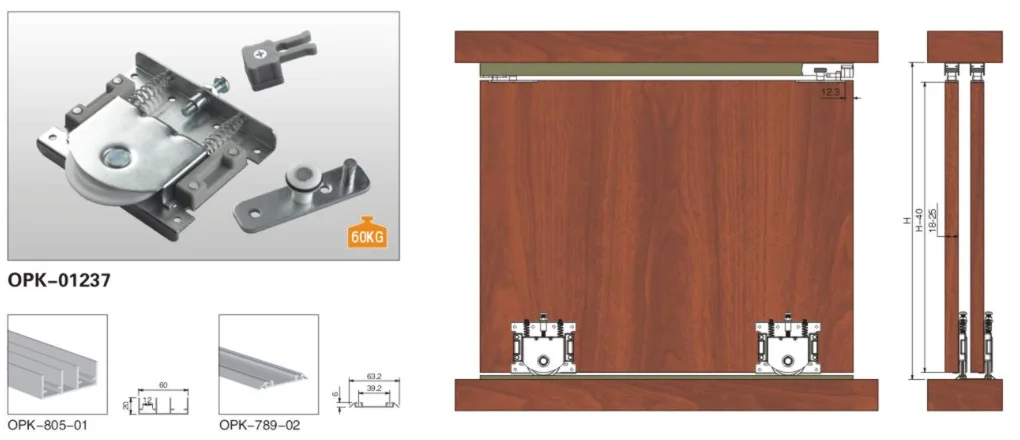 sliding door roller bearing system