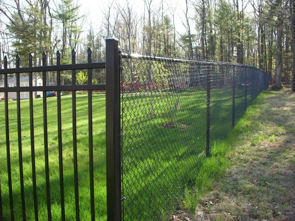 Green / Black Coated 9 Gauge Chain Link Wire Mesh Fence Boundary Wall ...