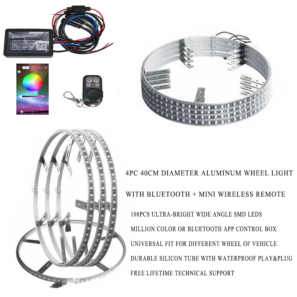 
High quality Waterproof LED Wheel Ring Lights Rim Lights Dream Controlled 