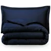 Goose Down Alternative Comforter Set - Hypoallergenic - All Season - Plush Siliconized Fiberfill (Full/Queen, Dark Blue)
