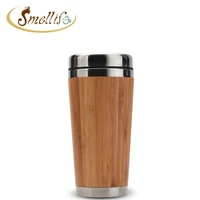 

16oz Wholesale 450ml Stainless Steel Bamboo Travel Tea Coffee Thermal Mugs Cups with Leak proof lid