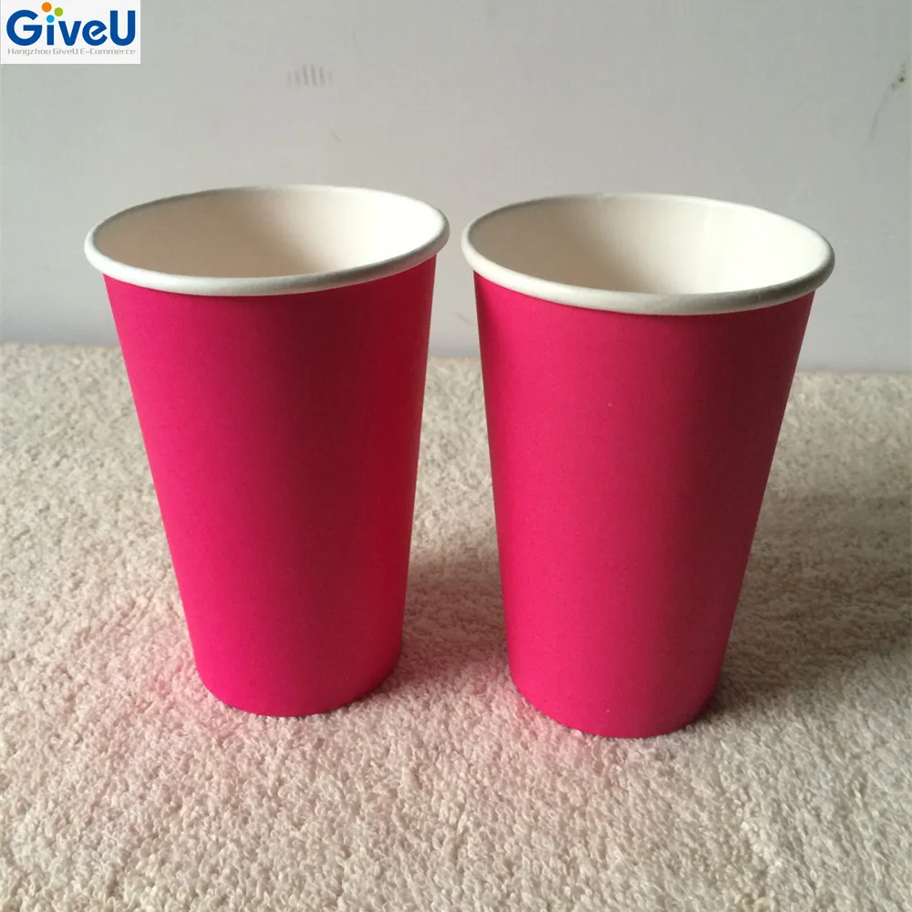 
GiveU Hot Drinking Juice Tea Coffee Single Wall Red Paper Cups 