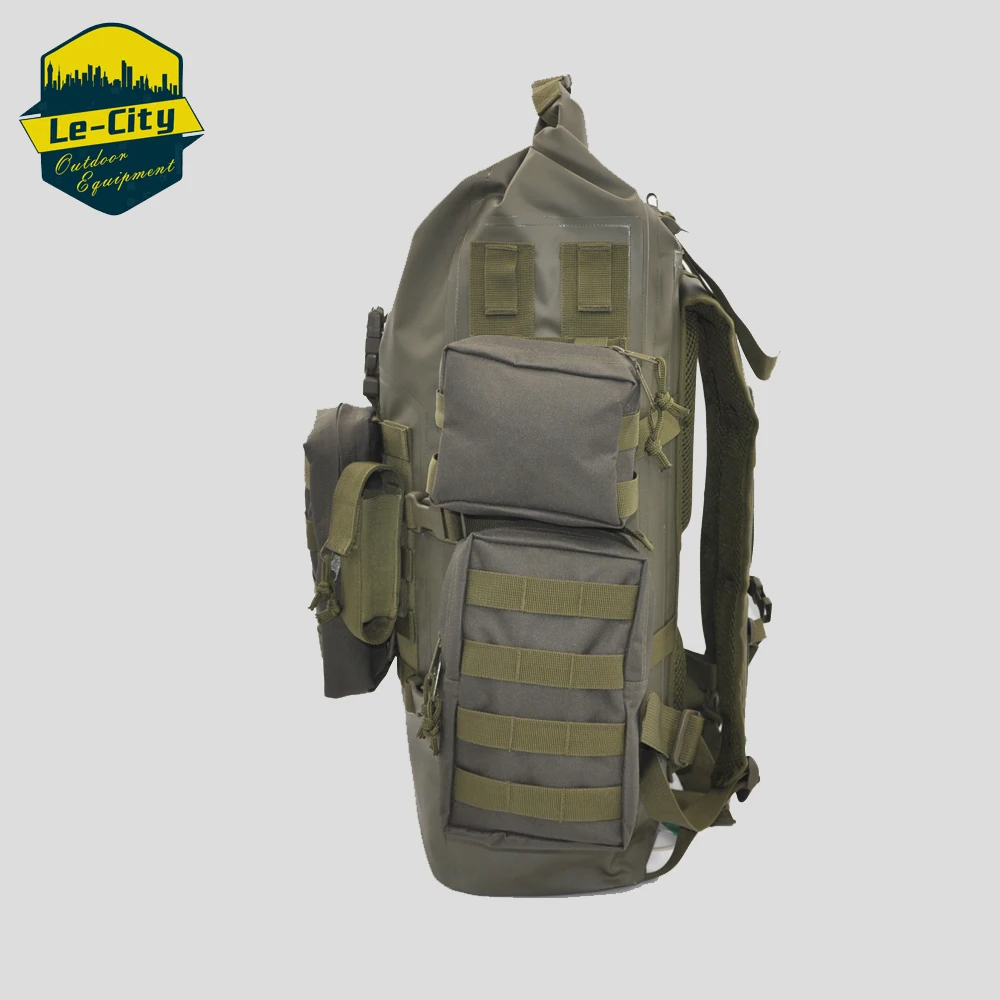 molle mounted backpack