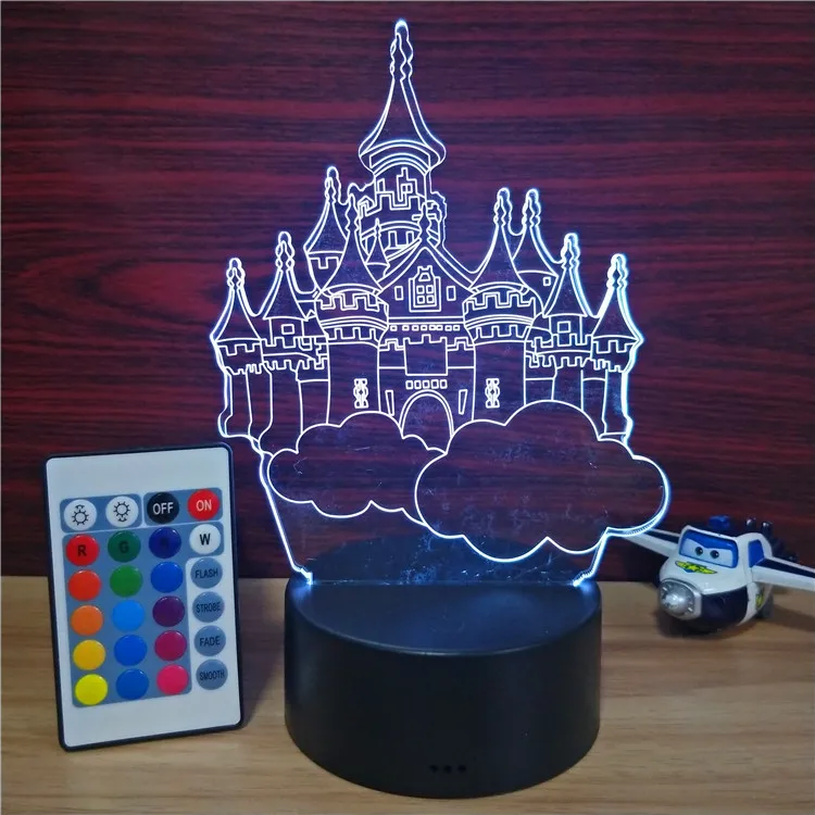 2019 new castle lamp present Customizable 3D led night light 7color Led lamp Bedroom Decora Romantic Gift for Girls/Kids