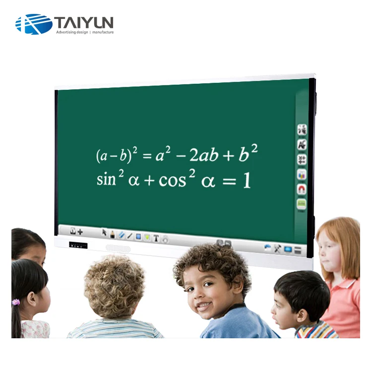 65 75 86 inch multi touch screen all in one pc interactive flat panel for education