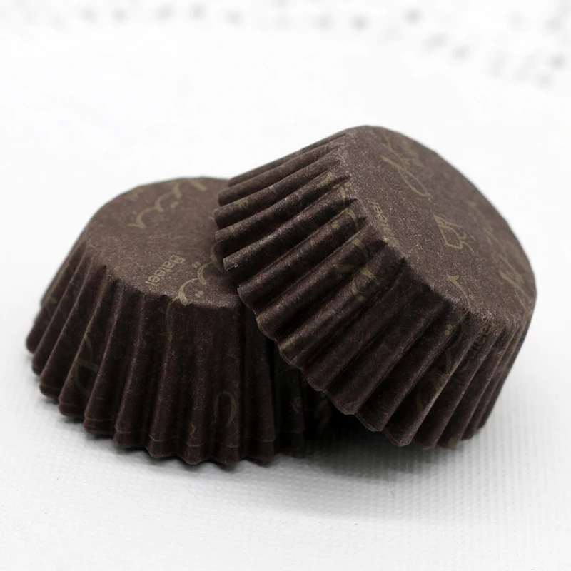 
Hot Sale Party Cheap Cupcake Liners Molds Print Brown Paper Cupcake Liners 