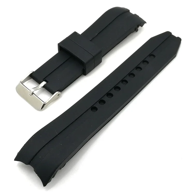 

Black New Silicone band Silicone Waterproof Rubber Pu Watch Band mens silicone watch strap