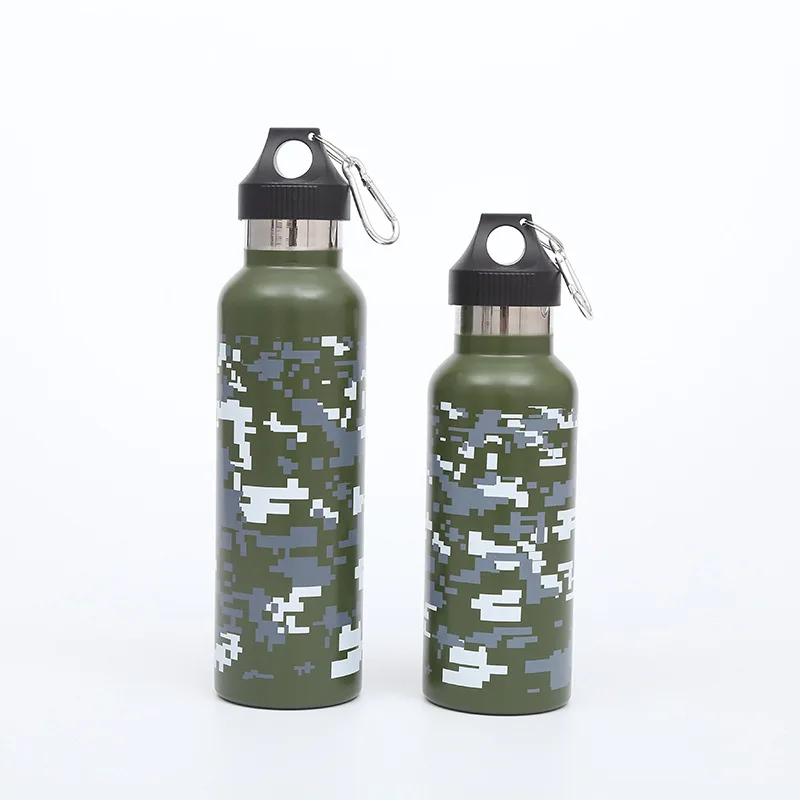 

Camouflage Sports Custom Logo Portable Mugs 500 ml Stainless Steel Vacuum Cup Water Bottles, Black/red/sliver