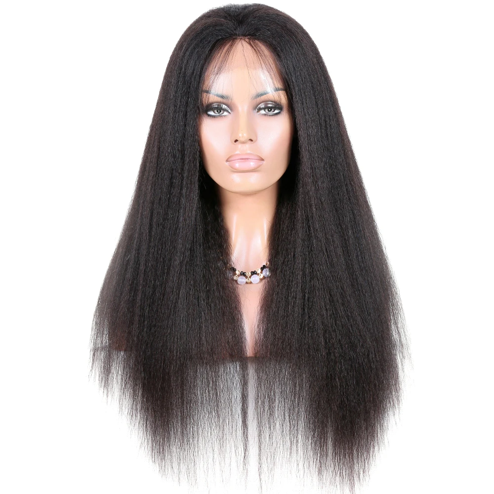 

premier lace wigs brazilian remy hair 130% thick density afro kinky human hair wigs for black women, Natural color,1#,1b#