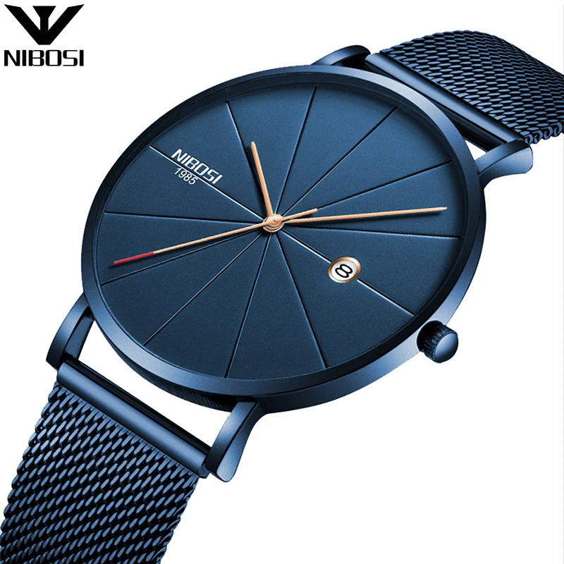 

Relogio Masculino NIBOSI Luxury Man Watches Men Blue Stainless Steel Ultra Thin Watches Men Wrist Quartz Men Minimalist Watch, N/a