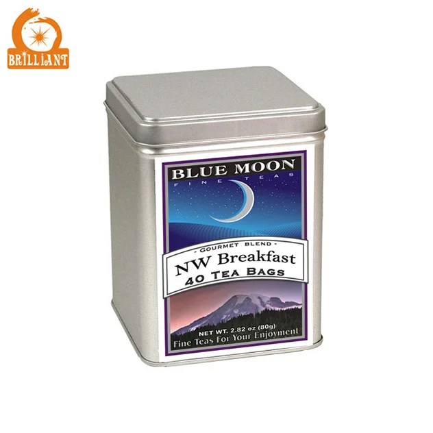 
Customized Tea Caddy Tin Square Tea Can Metal Tea Tin Box 