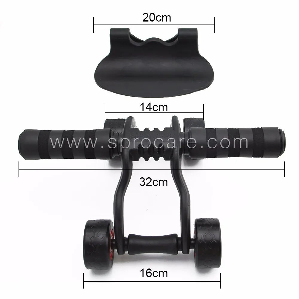4 Wheels Ab Wheel With Knee Pad Mat And Stopper Core Muscle Trainer