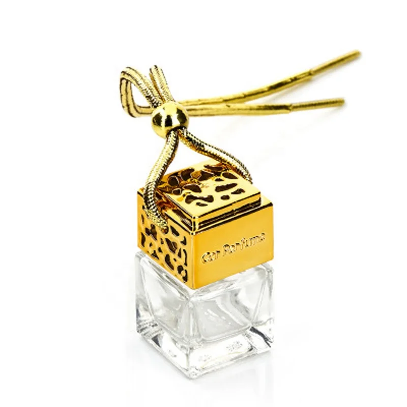 
Square shape silver cap empty hanging air freshener car perfume diffuser 