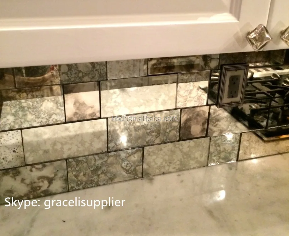 China Supplier Environmental Friendly Antique Mirror Gl Tiles Antique Mirror Gl Tiles