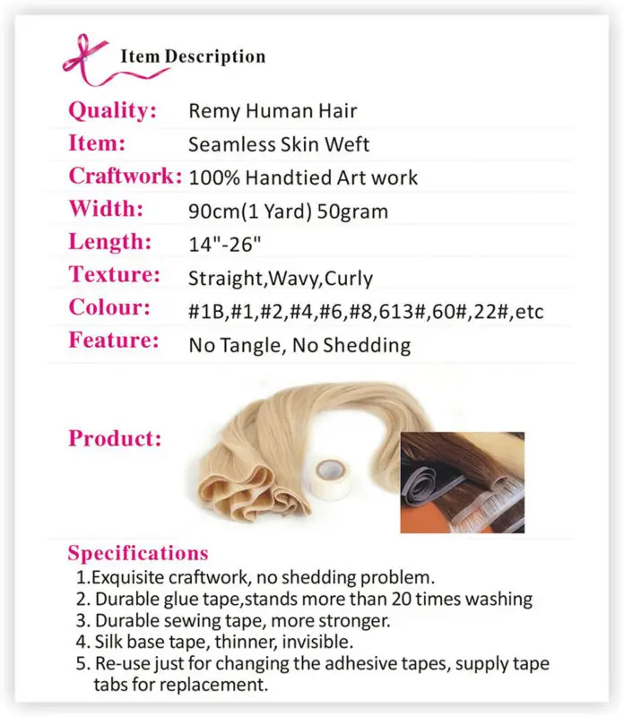 Popular Single Side Double Drawn Tape Hair Extensions Indian Remy