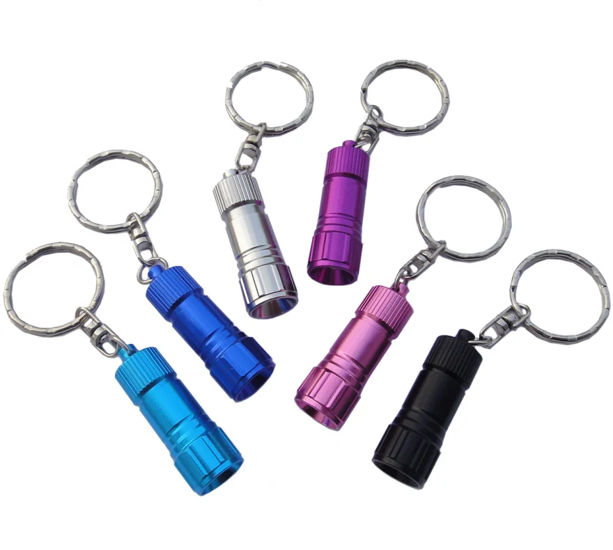 Factory Price Aluminum Mini Keychain Button Batteries Promotional 1 Led ...