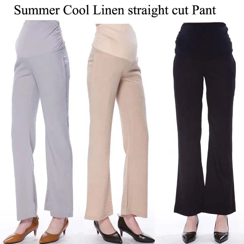 
Big Size Women Maternity Pregnant Palazzo Long Pants Belly Band Trousers Pregnancy Adjustable High Waist Cool Linen Fabric 