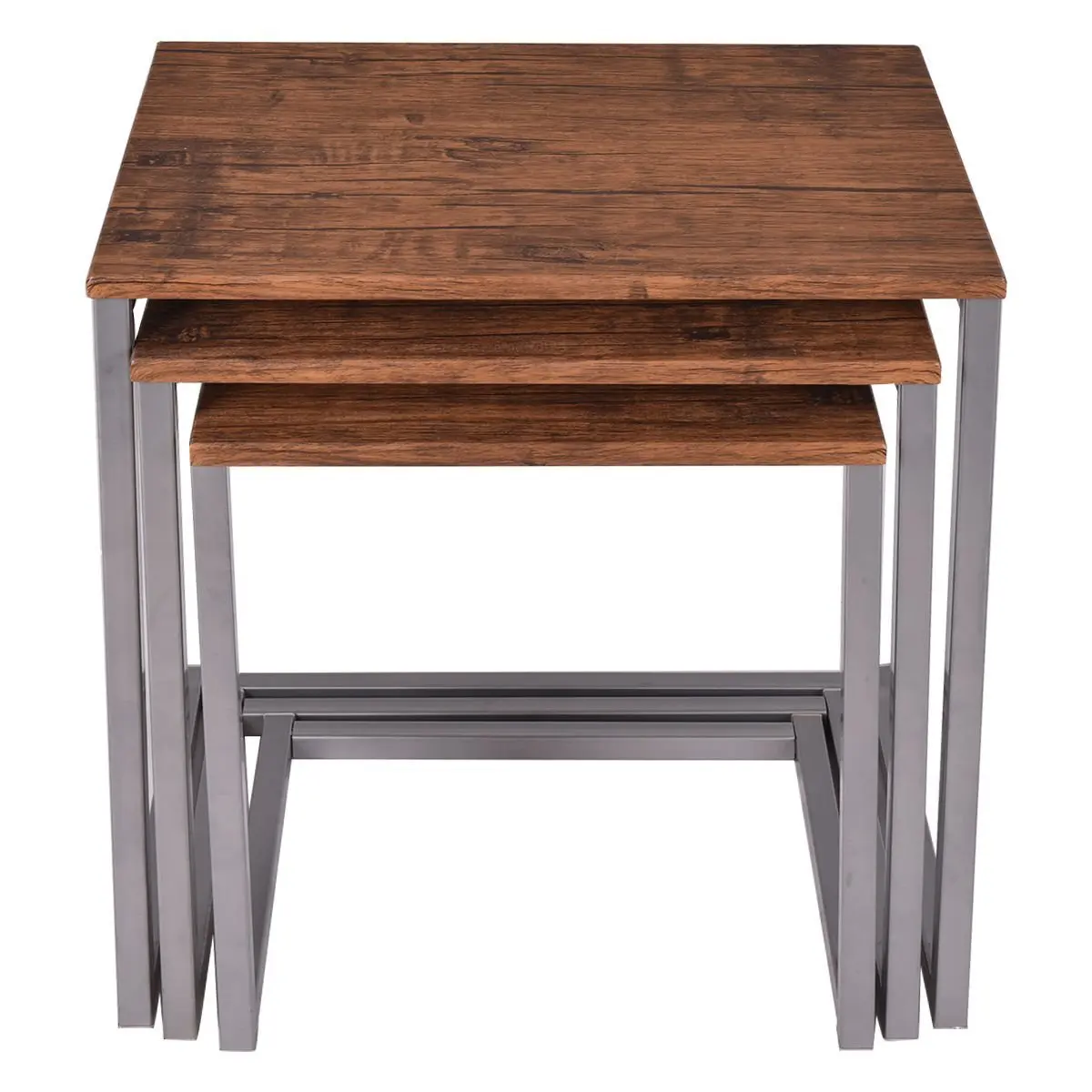 Stacking Nesting End Table Set Wooden Nest Of Tables 3 Pcs Coffee Table