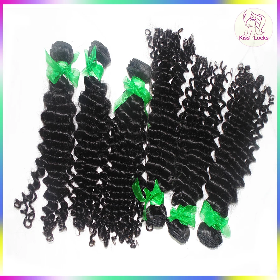 

Peerless 10A RAW Virgin Cambodian Hair Vendors 8-30 inches Deep Wave Curly Hair Weft Wholesale Weaves