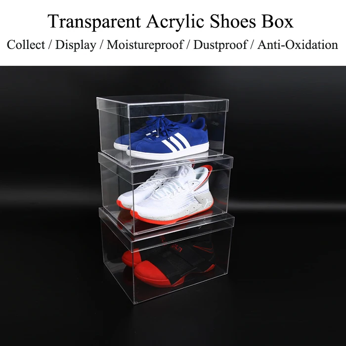 Acrylic Shoe Box Drop Front