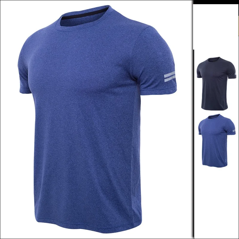 

OEM quick dry breathable anti wrinkle custom sport t shirt for running, Black;blue customized color