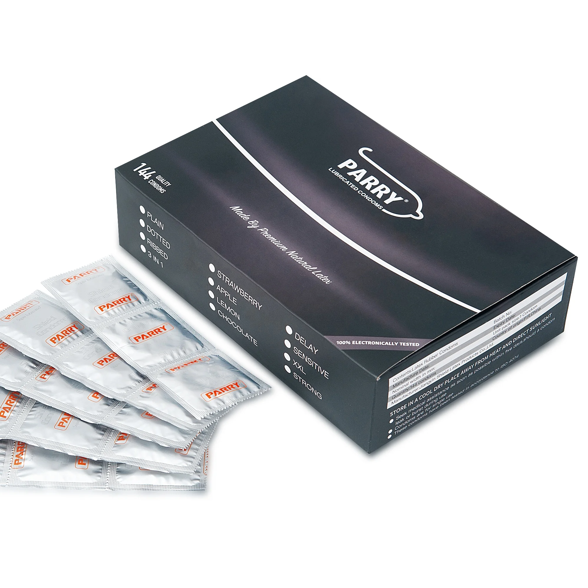 
PARRY male condom 144 condom pack OEM lubricated herbal condoms 