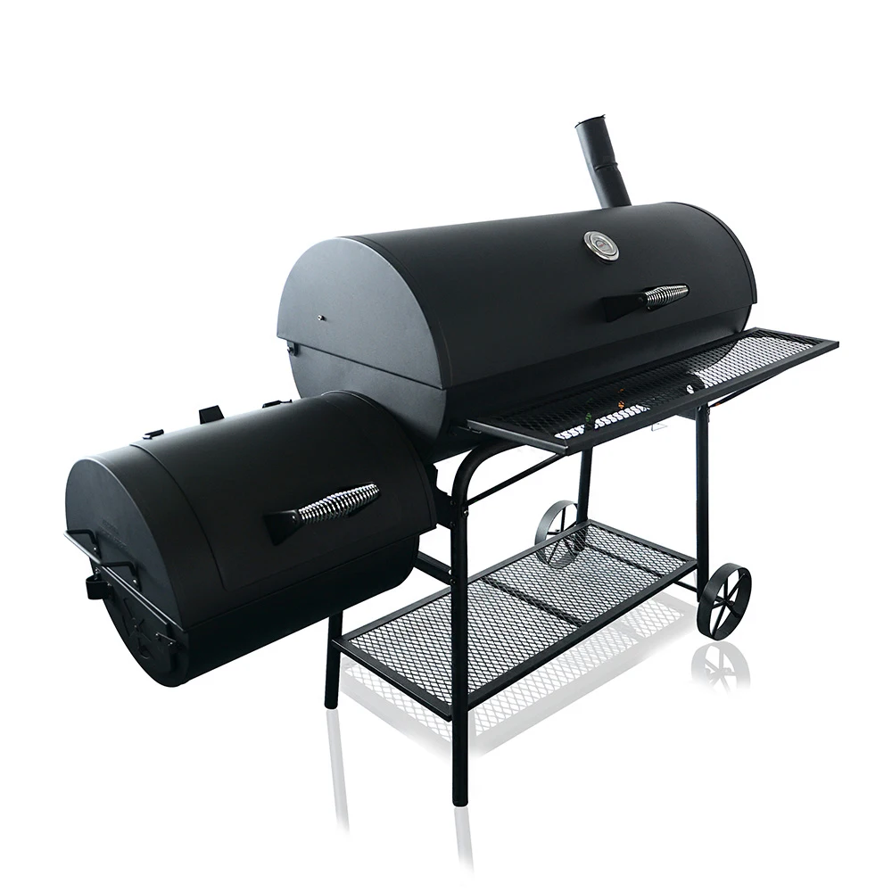 

Barrel charcoal BBQ grill, Black