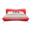 Italian design luxury modern red leather modern bed frame in king size