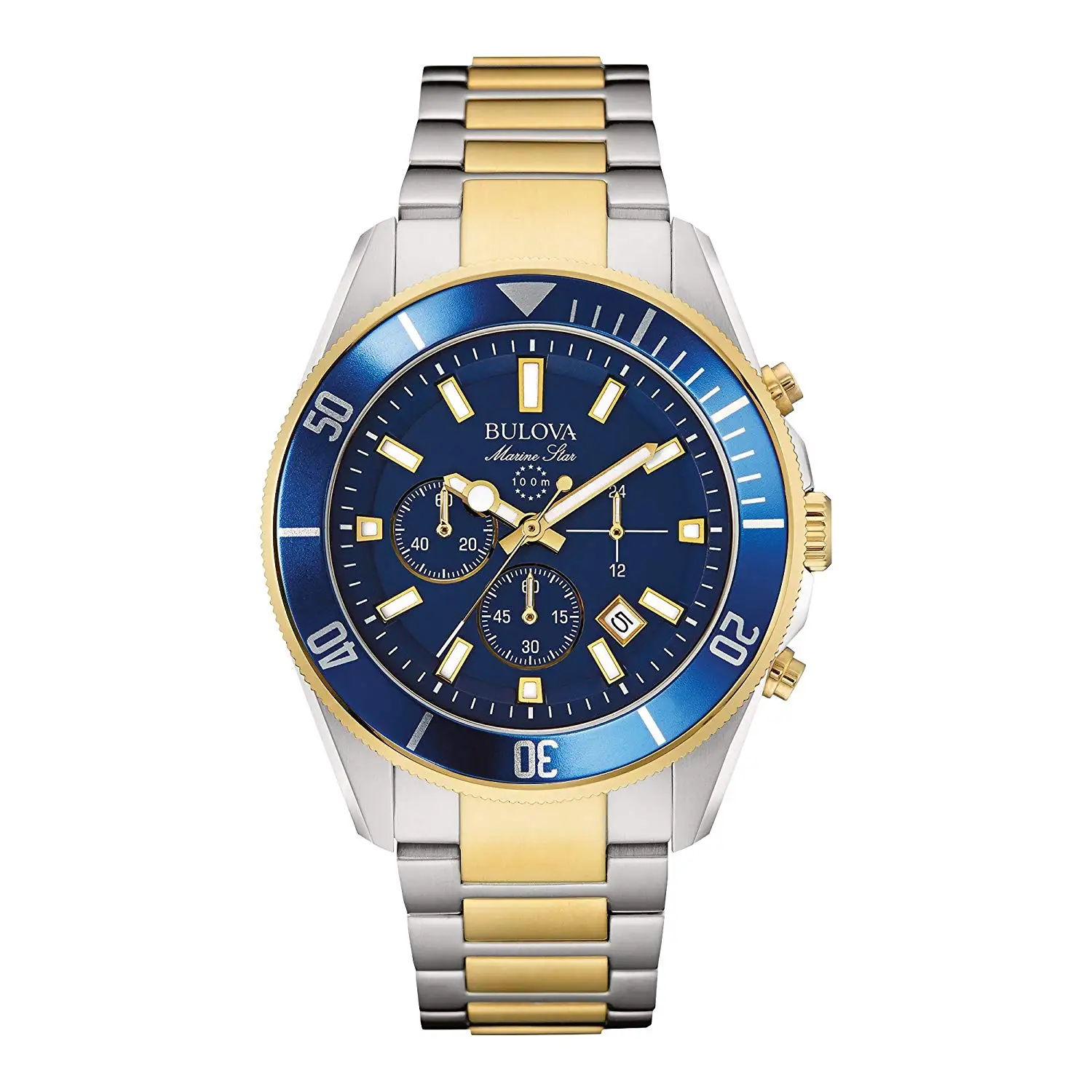 bulova marine star silver and gold