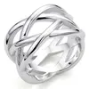 925 Sterling Silver "X" Cross Eternity Ring