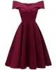 100% real actual off the shoulder cheap short party evening prom red black navy blue bridesmaid dresses MBLA243