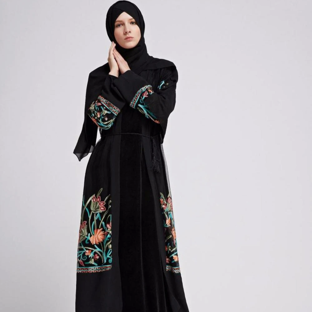

Long maxi skirt simple style black muslim abaya in dubai