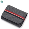 2019 new design grey felt mouse pouch power adapter bag case with elastic strap 16cm*12cm*3cm