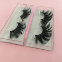 

2 pairs sample deal mink eyelash 4d 25mm eyelashes with regular lash packaging boxes