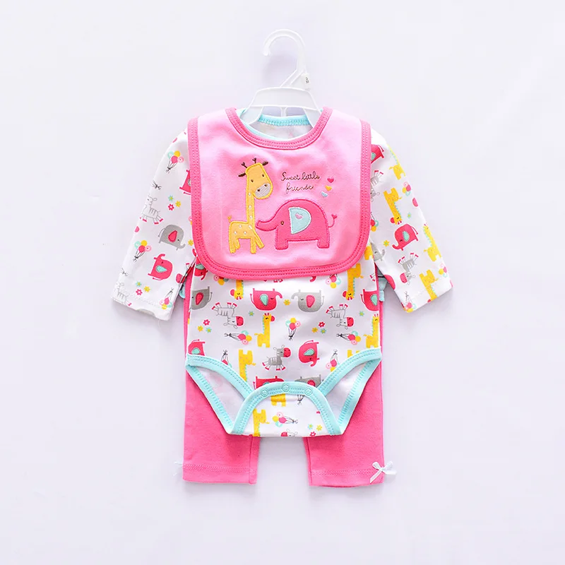 

2019 Hot sale 3 pieces hanger pack CC baby cotton clothing set