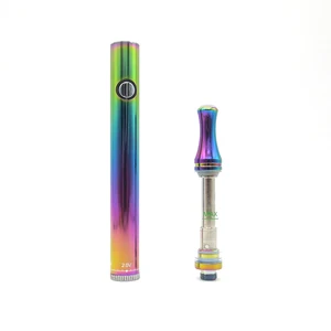 rechargeable  colored rainbow smoke tank e cig slim vape pen variable voltage electronic cigarette (oem)