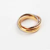 Wholesale 2019 three rings Titanium steel mixcolor interlinked fashion ring