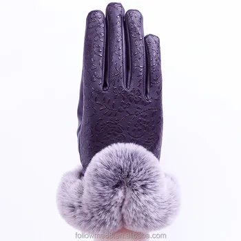 womens fur gloves