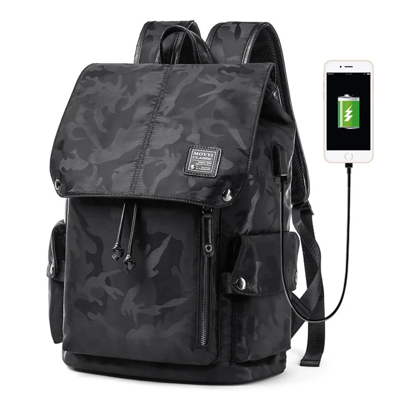 

Stylish Camouflage Backpack College Students Schoolbag Laptop bookbags Rucksack mochilas escolares, Black, blue