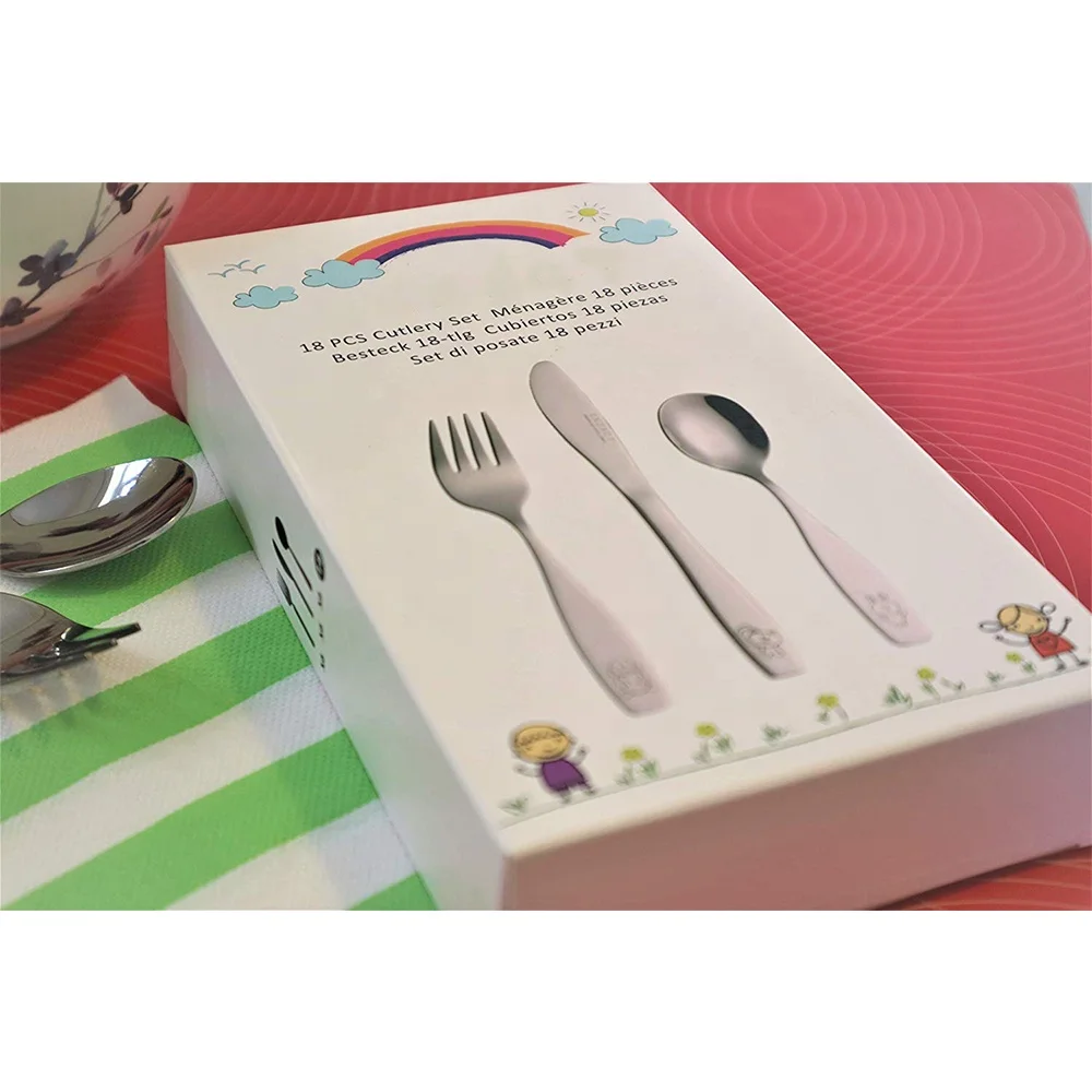 Laser Carved Animal Kids Preschoolers Utensil Flatware Silverware