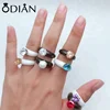 Hot selling Refinement Zircon black white ceramic Women Rings