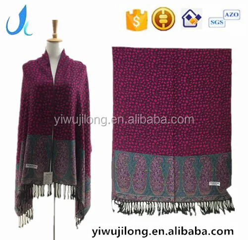 Jilong oem aceptable personalizar sercive pashmina mantón, pashmina india fulares al por mayor, turco
