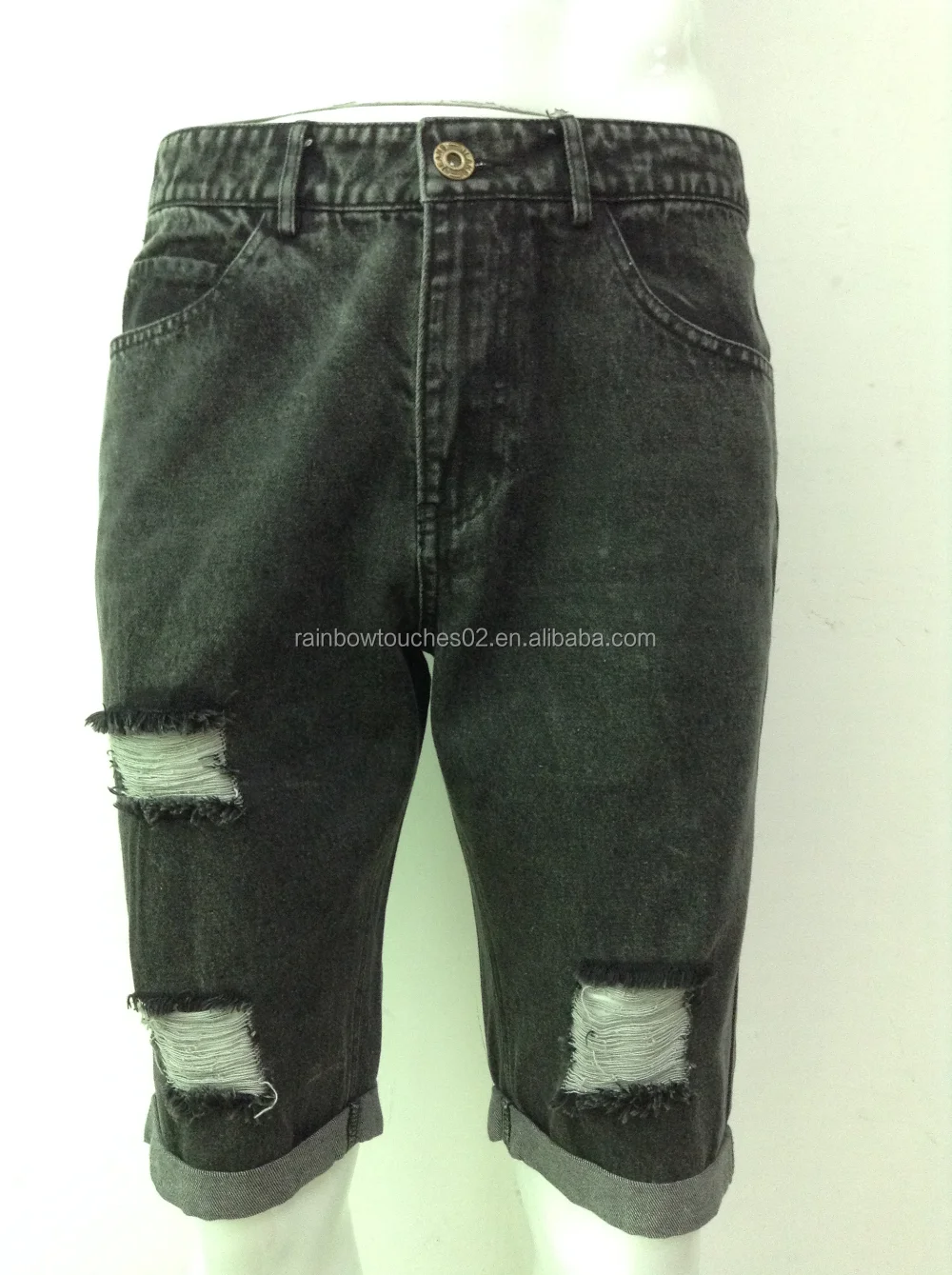 Wholesale Cheap Jeans Shorts High Quality Distressed Denim Shorts Men