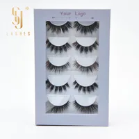 

5 pairs private label mink eyelashes 3d mink lashes custom package
