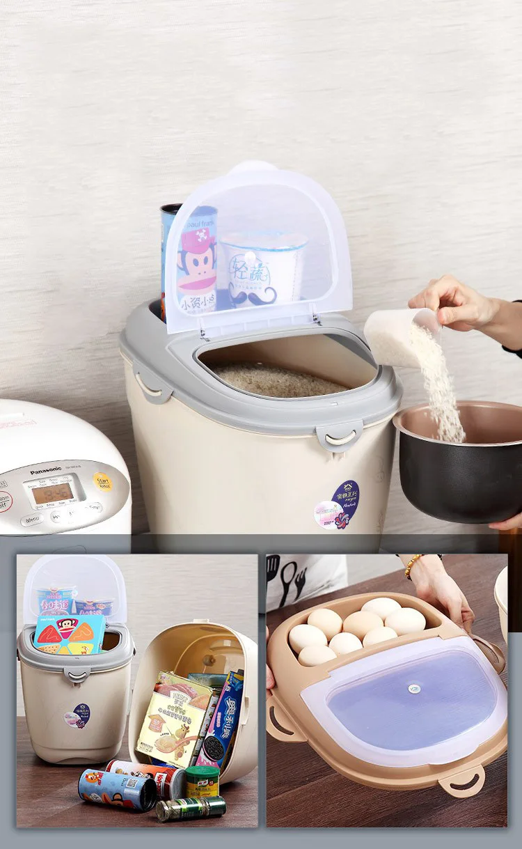 Healthy Material Rice Plastic Box Storage 5 Kgs Plastic Rice Bucket