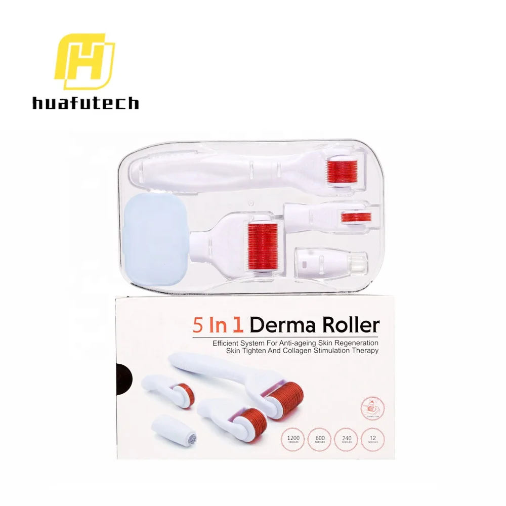 

Huafu newest micro needle skin care 5 in 1 derma meso roller, Customized;any pms color is available