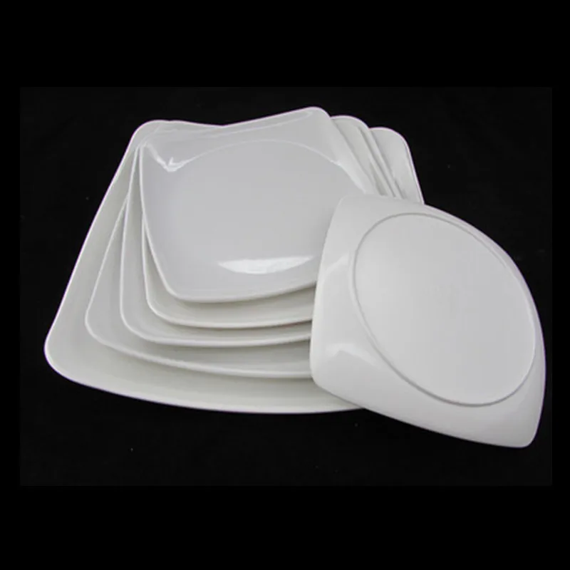 Wholesale Bulk Unbreakable Melamine Dish Restuanrant White Square Shape