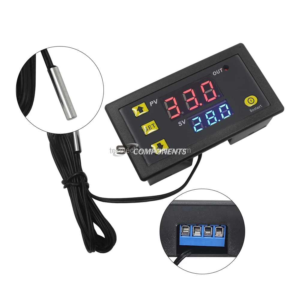 50~120°C Temperature Sensor Controller Thermostat Regulator 24V Digital